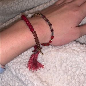 Red beaded bracelets